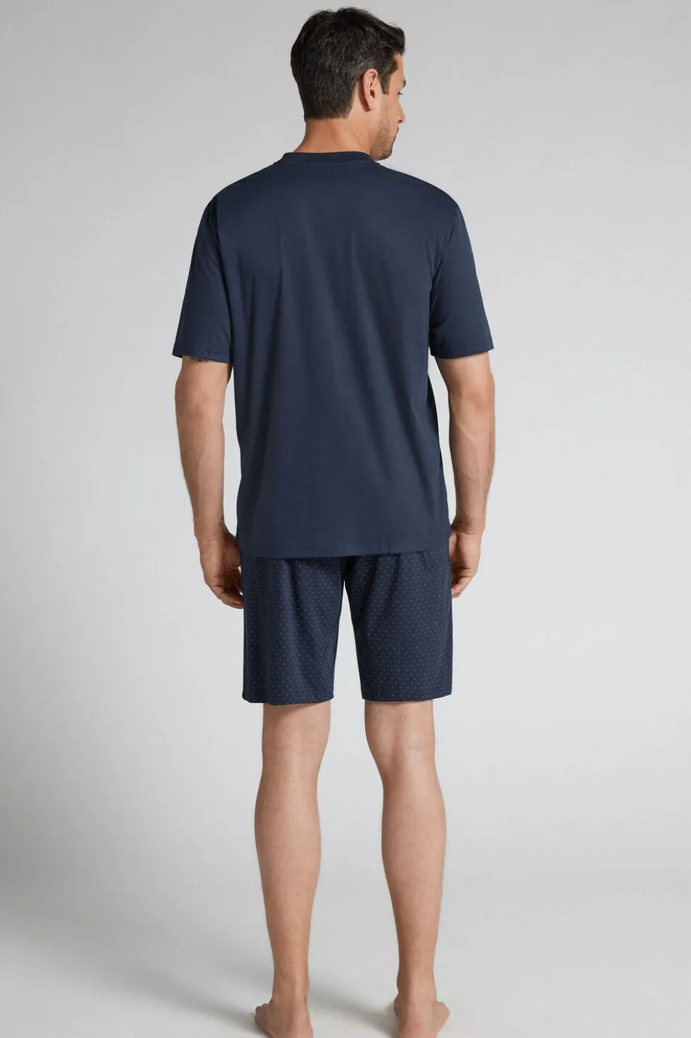 Short Mercerized Cotton Pajamas with Polka Dot Print filo Premium