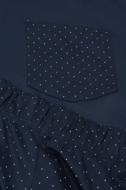 Short Mercerized Cotton Pajamas with Polka Dot Print filo Premium