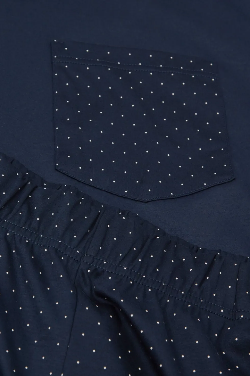 Short Mercerized Cotton Pajamas with Polka Dot Print filo Premium