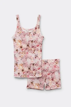 Short Pajamas Tank Top in Fresh Bamboo I Bloom for You