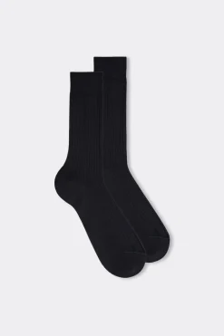 Short Ribbed Egyptian Cotton Socks