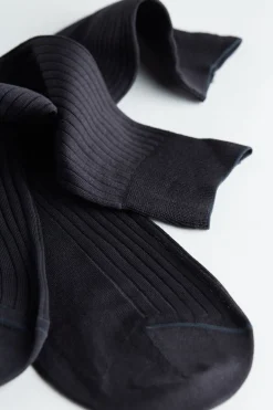Short Ribbed Egyptian Cotton Socks