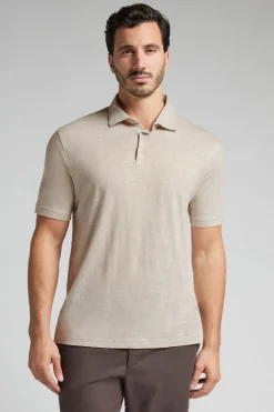 Short Sleeve Linen Polo