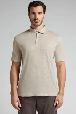 Short Sleeve Linen Polo