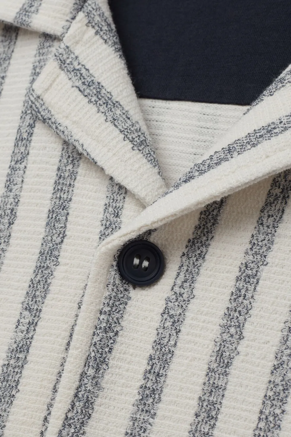 Short Sleeved Bowling Shirt with Stripes
