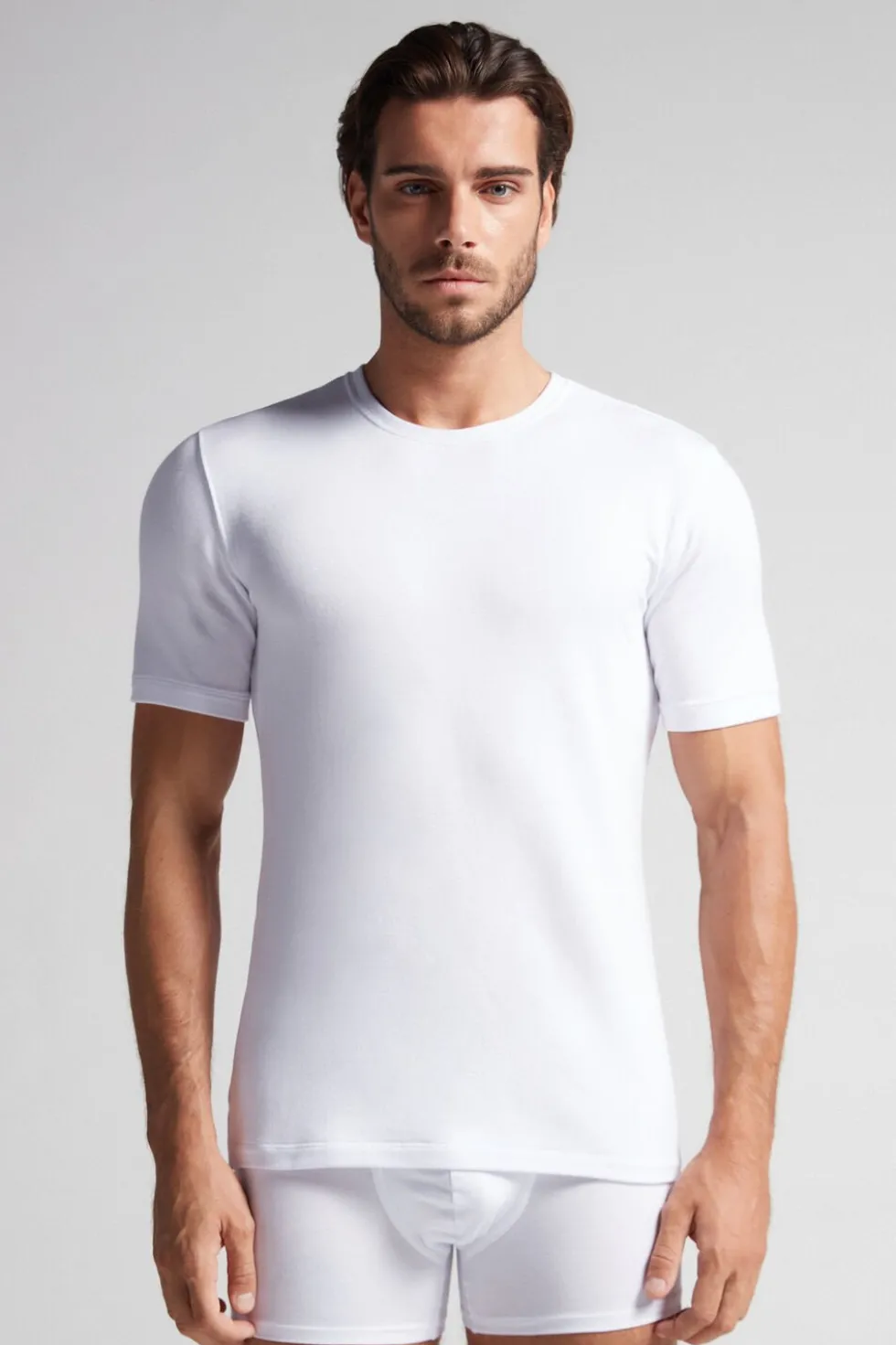 Short-Sleeve Modal-Cashmere Top
