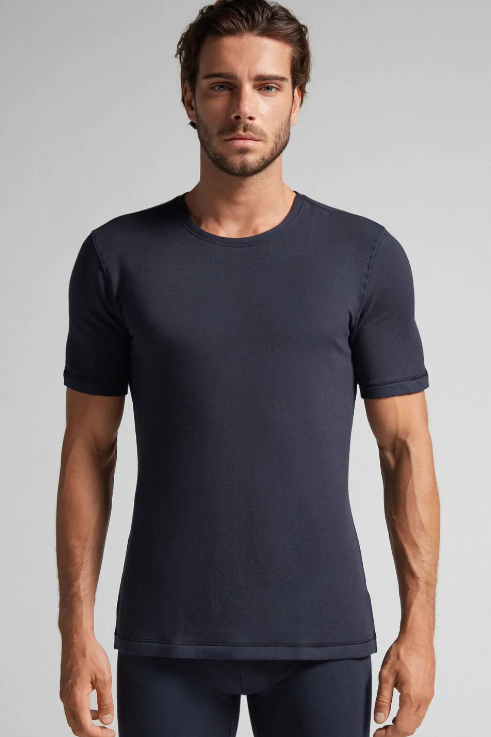 Short-Sleeve Modal-Cashmere Top