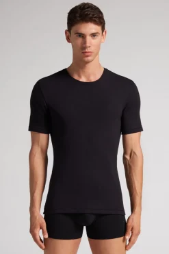 Short-Sleeve Modal-Cashmere Top