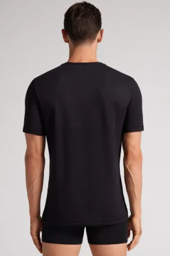 Short-Sleeve Modal-Cashmere Top