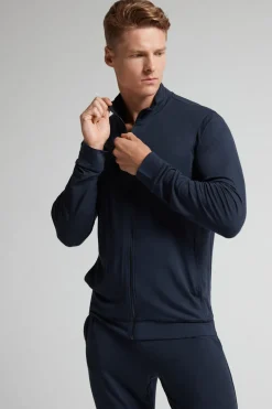 Silk and Modal Zip-Up Sweatshirt