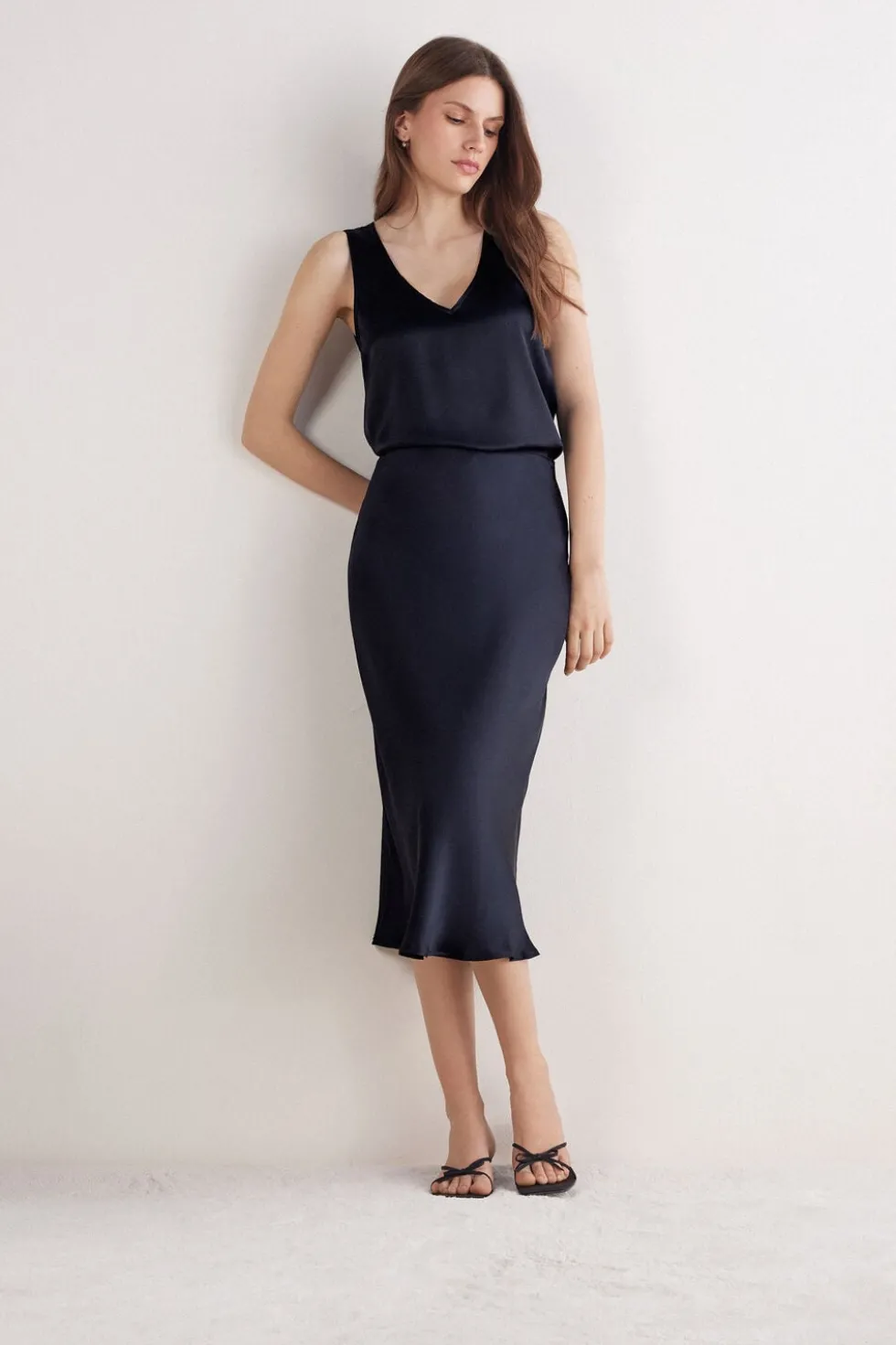 Silk Midi Skirt
