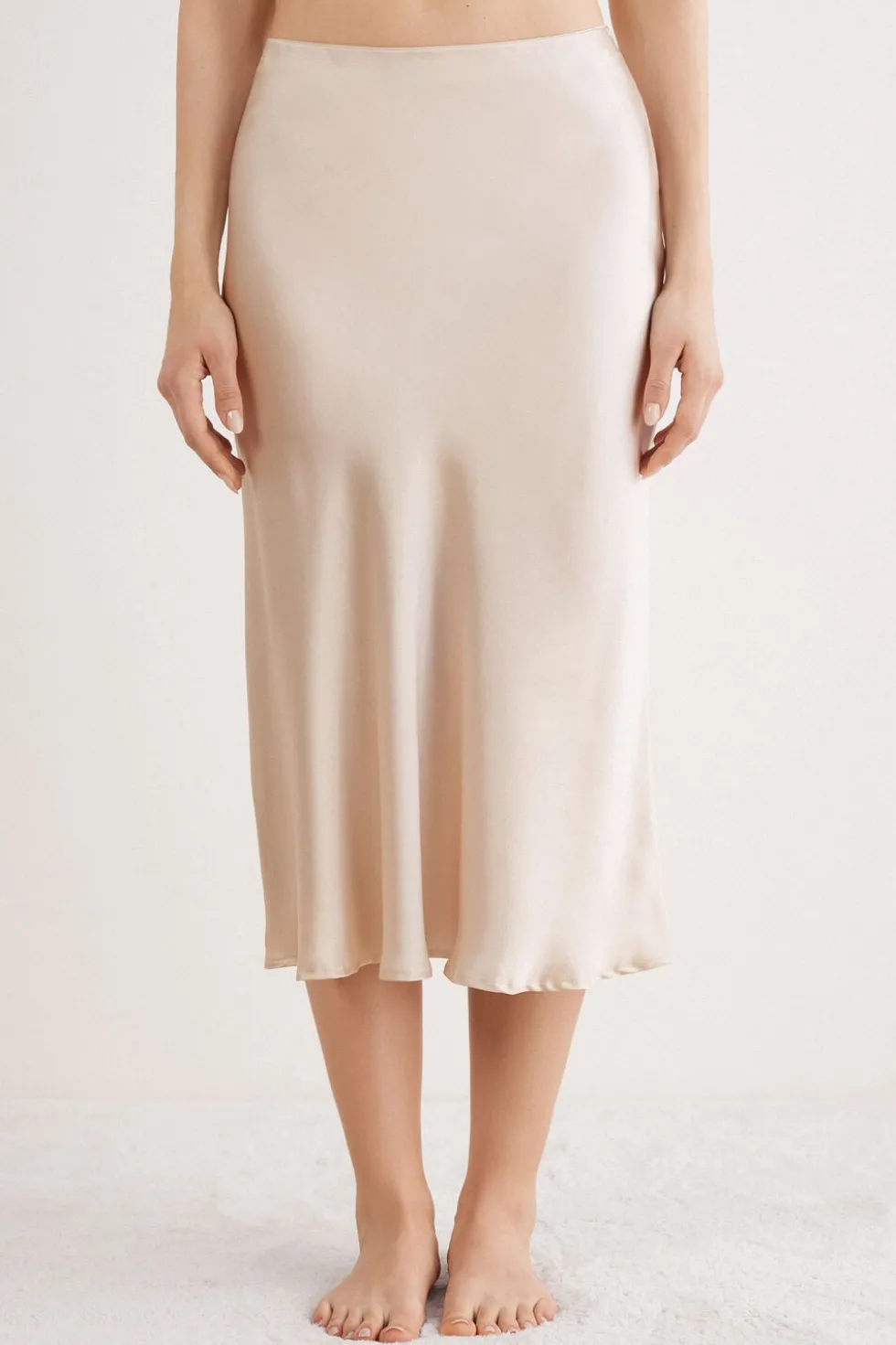 Silk Midi Skirt