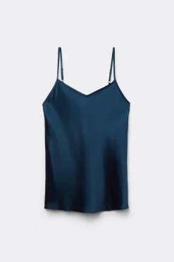 Silk Satin Top with V-neckline