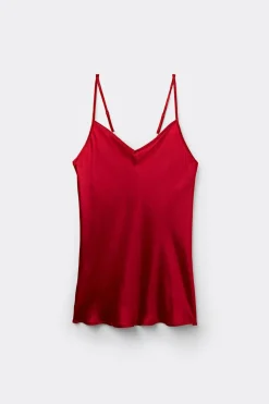 Silk Satin Top with V-neckline