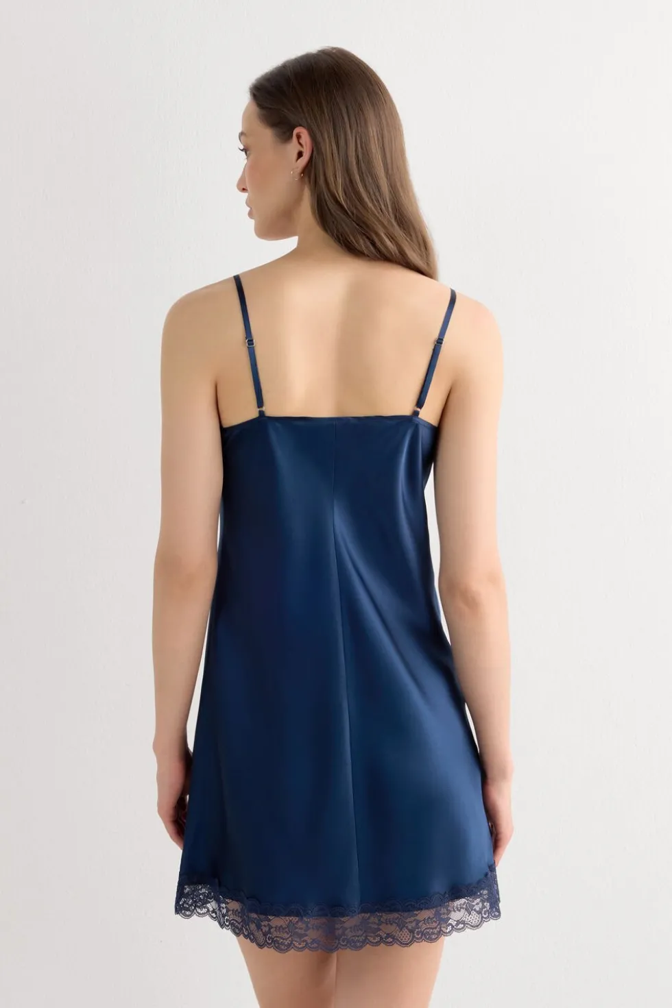 Silk Slip with Lace Insert Detail