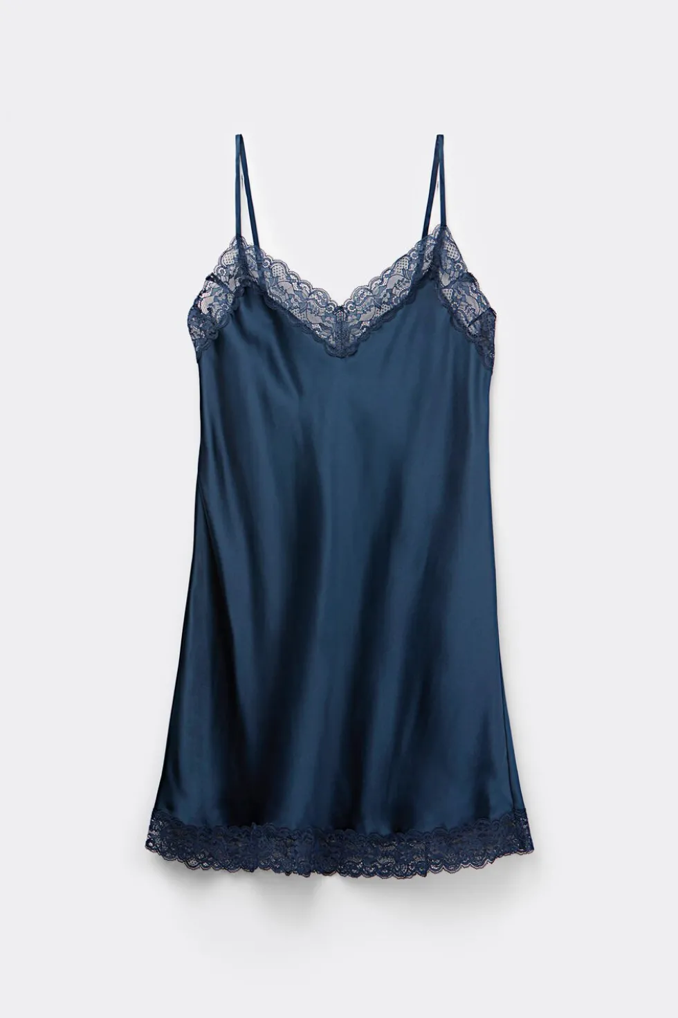 Silk Slip with Lace Insert Detail