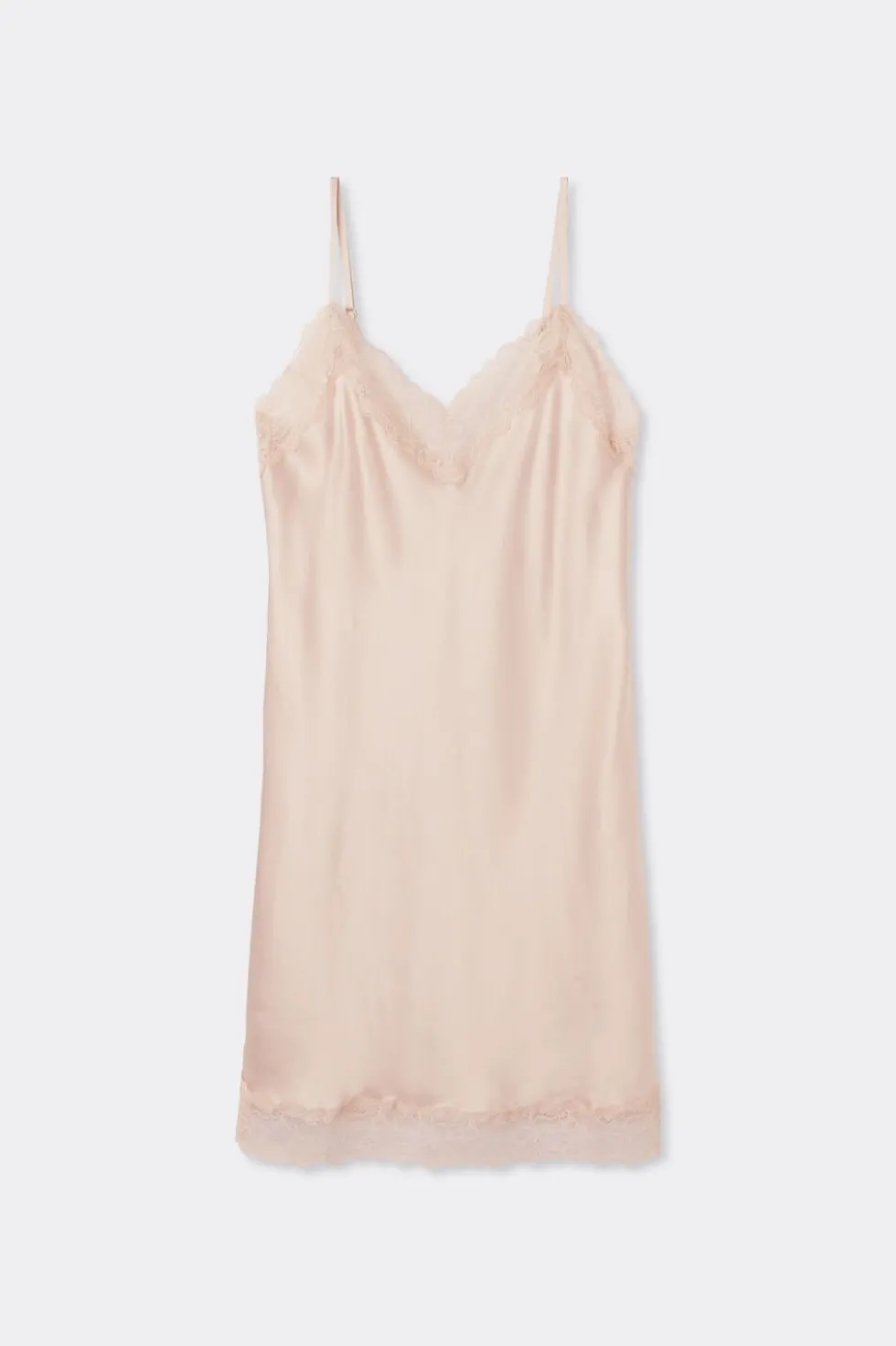 Silk Slip with Lace Insert Detail