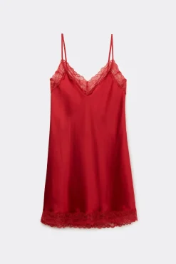 Silk Slip with Lace Insert Detail