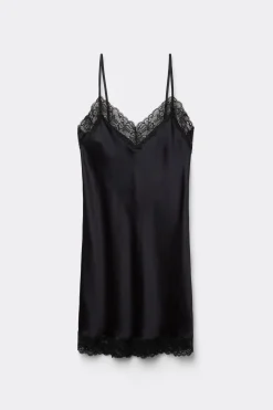 Silk Slip with Lace Insert Detail