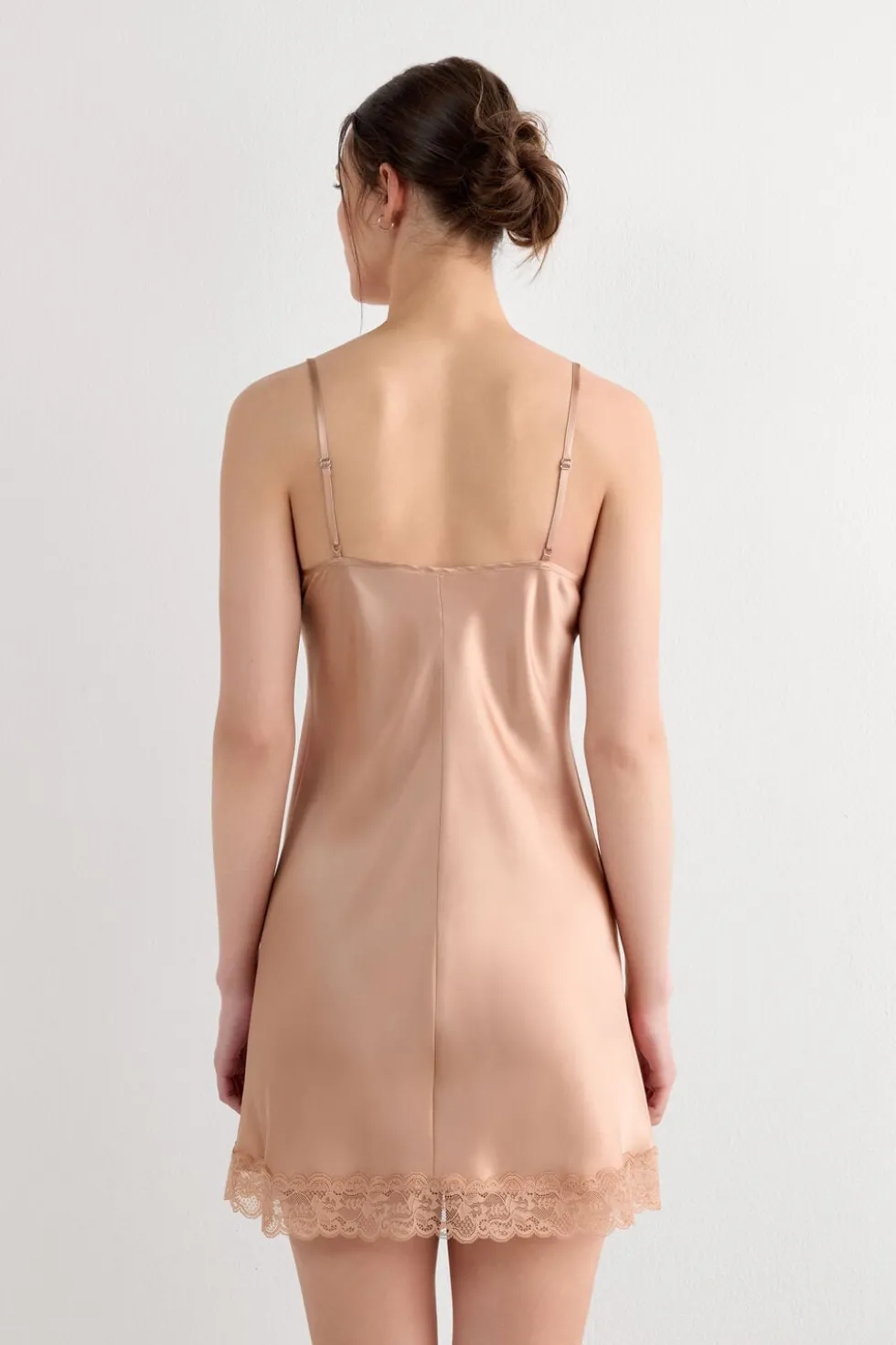 Silk Slip with Lace Insert Detail