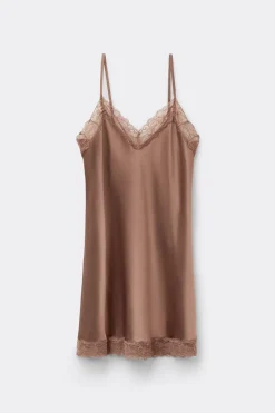 Silk Slip with Lace Insert Detail