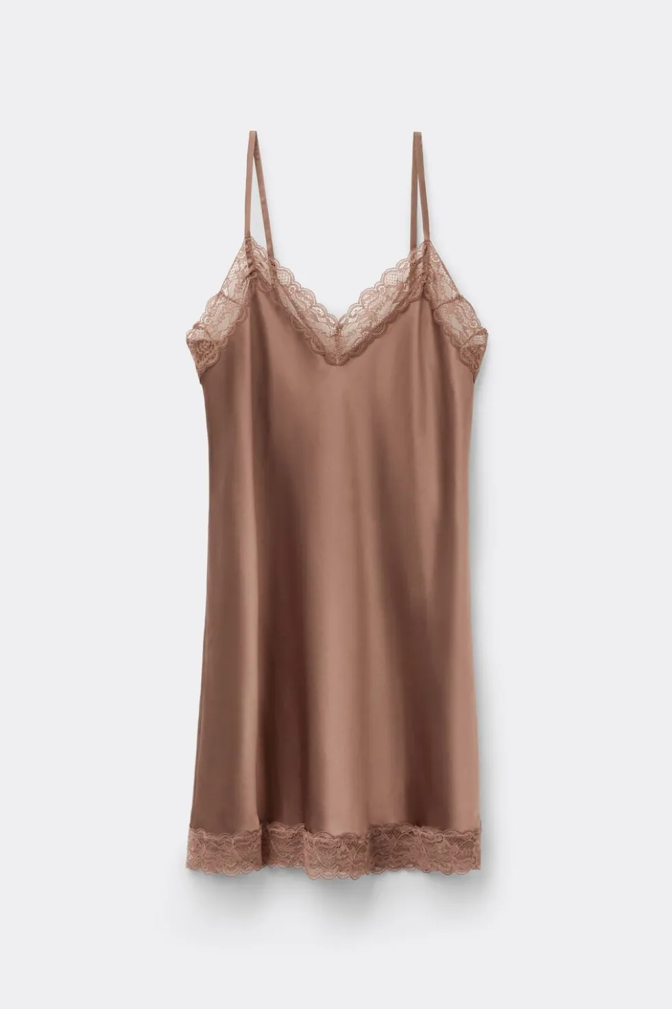 Silk Slip with Lace Insert Detail