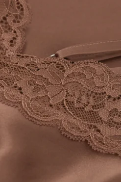 Silk Slip with Lace Insert Detail