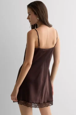 Silk Slip with Lace Insert Detail