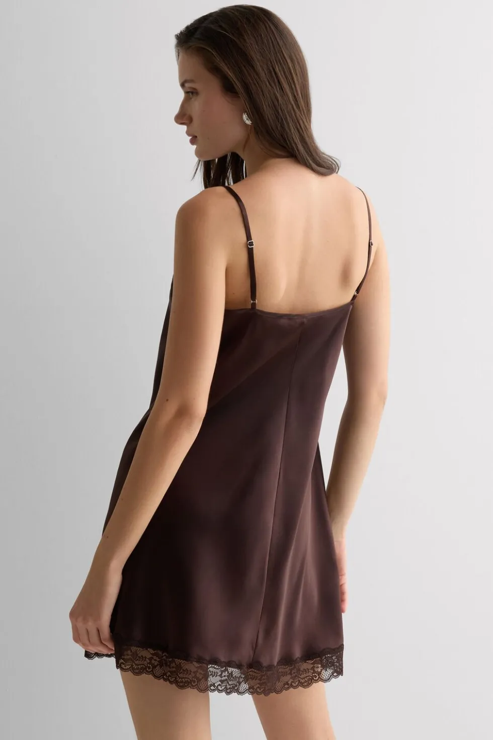 Silk Slip with Lace Insert Detail