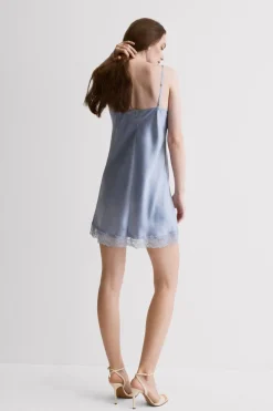 Silk Slip with Lace Insert Detail