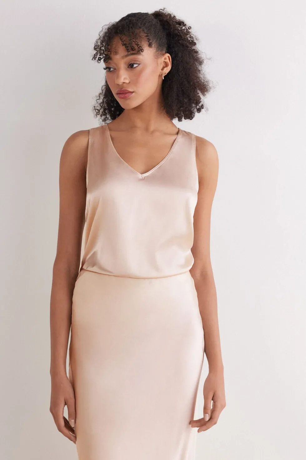 Silk V-Neck Tank Top