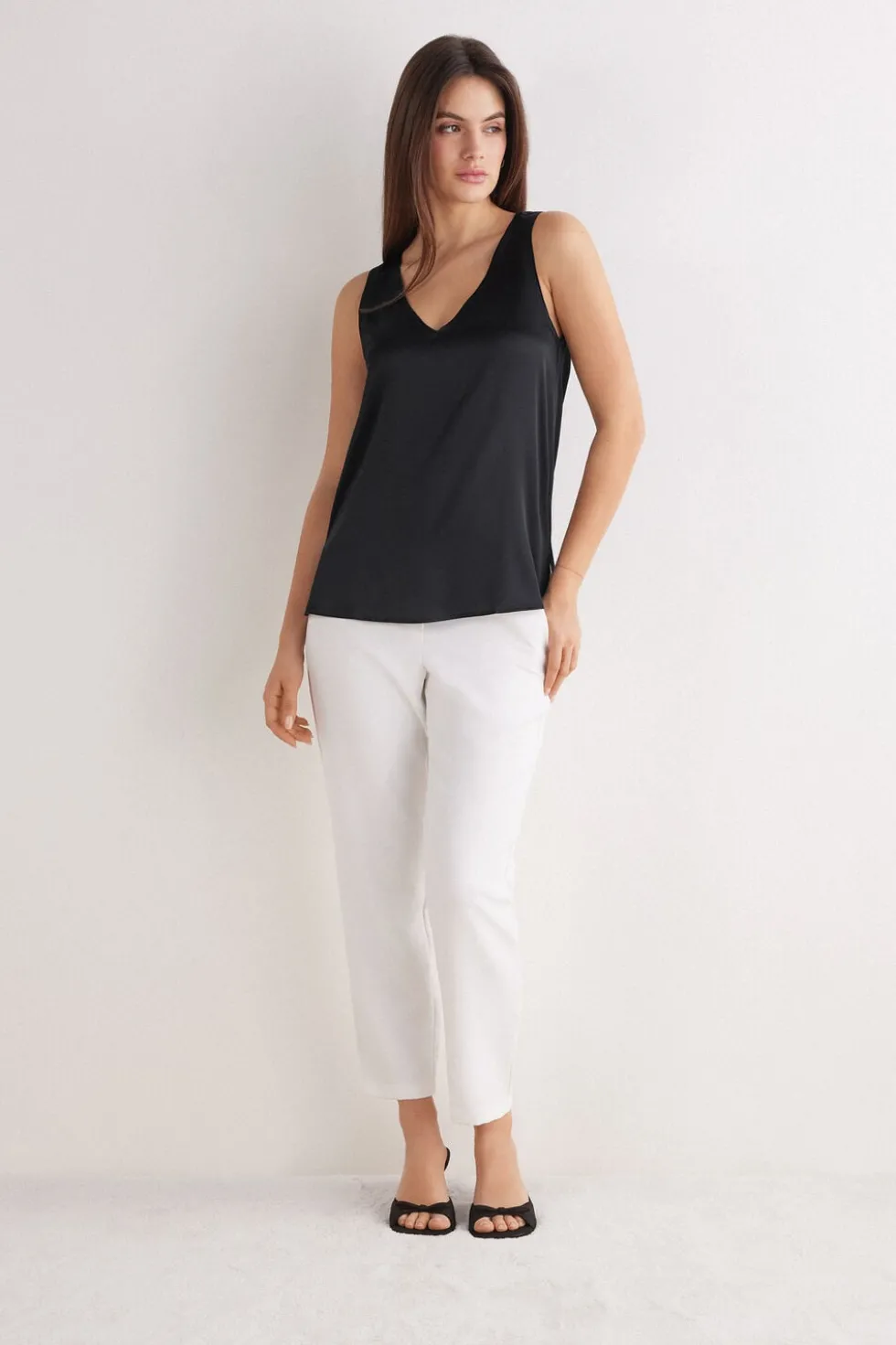 Silk V-Neck Tank Top