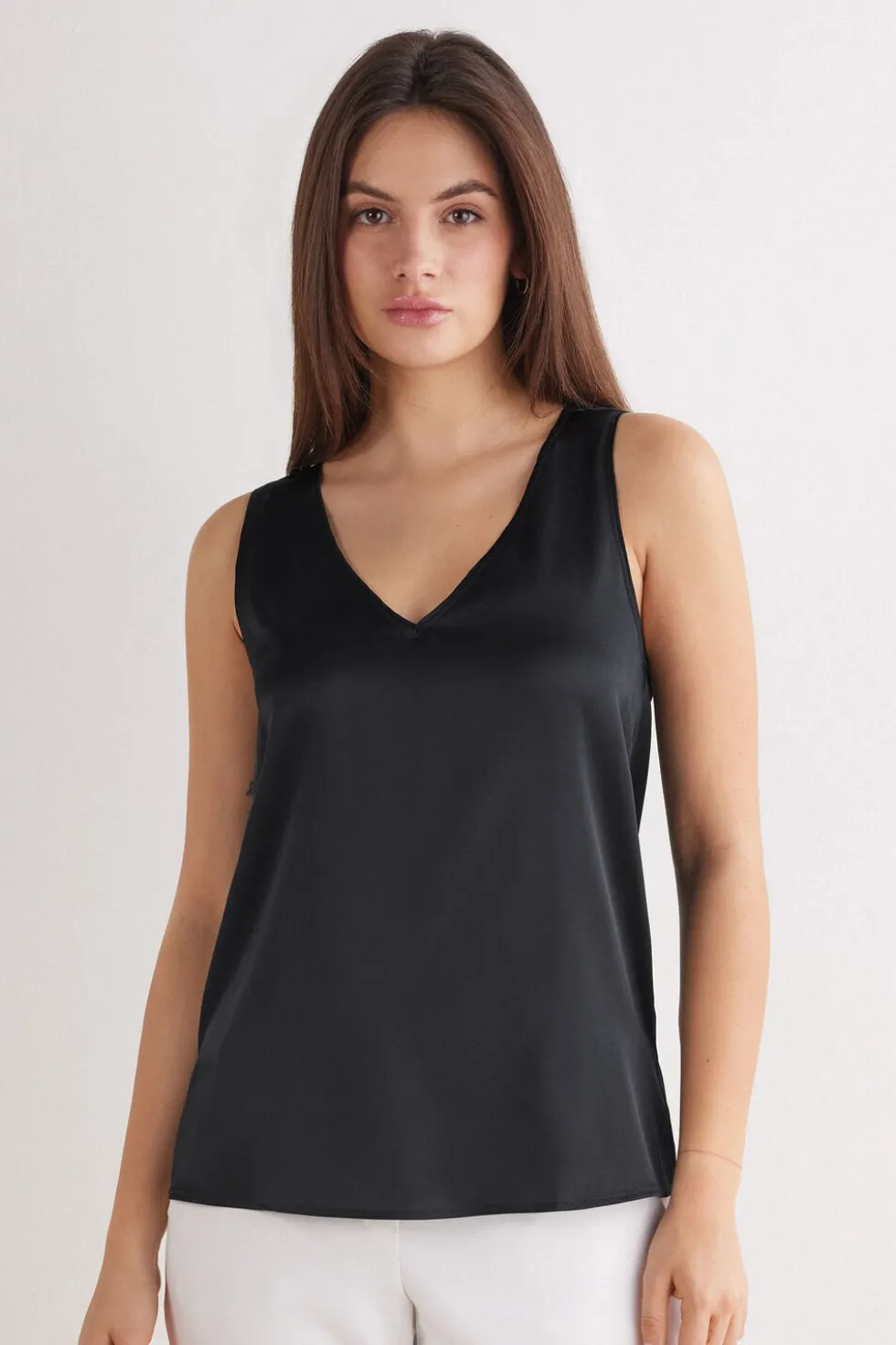 Silk V-Neck Tank Top