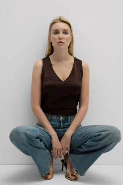 Silk V-Neck Tank Top
