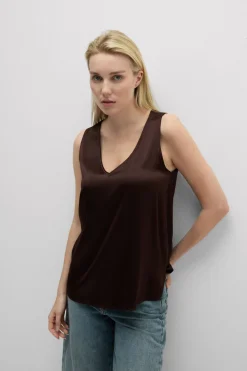 Silk V-Neck Tank Top