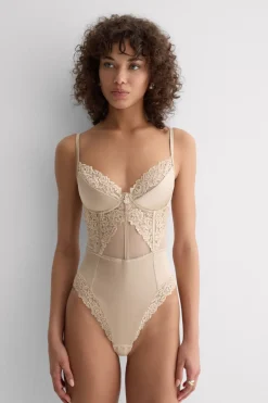 Silky Flowers Demilune Bodysuit