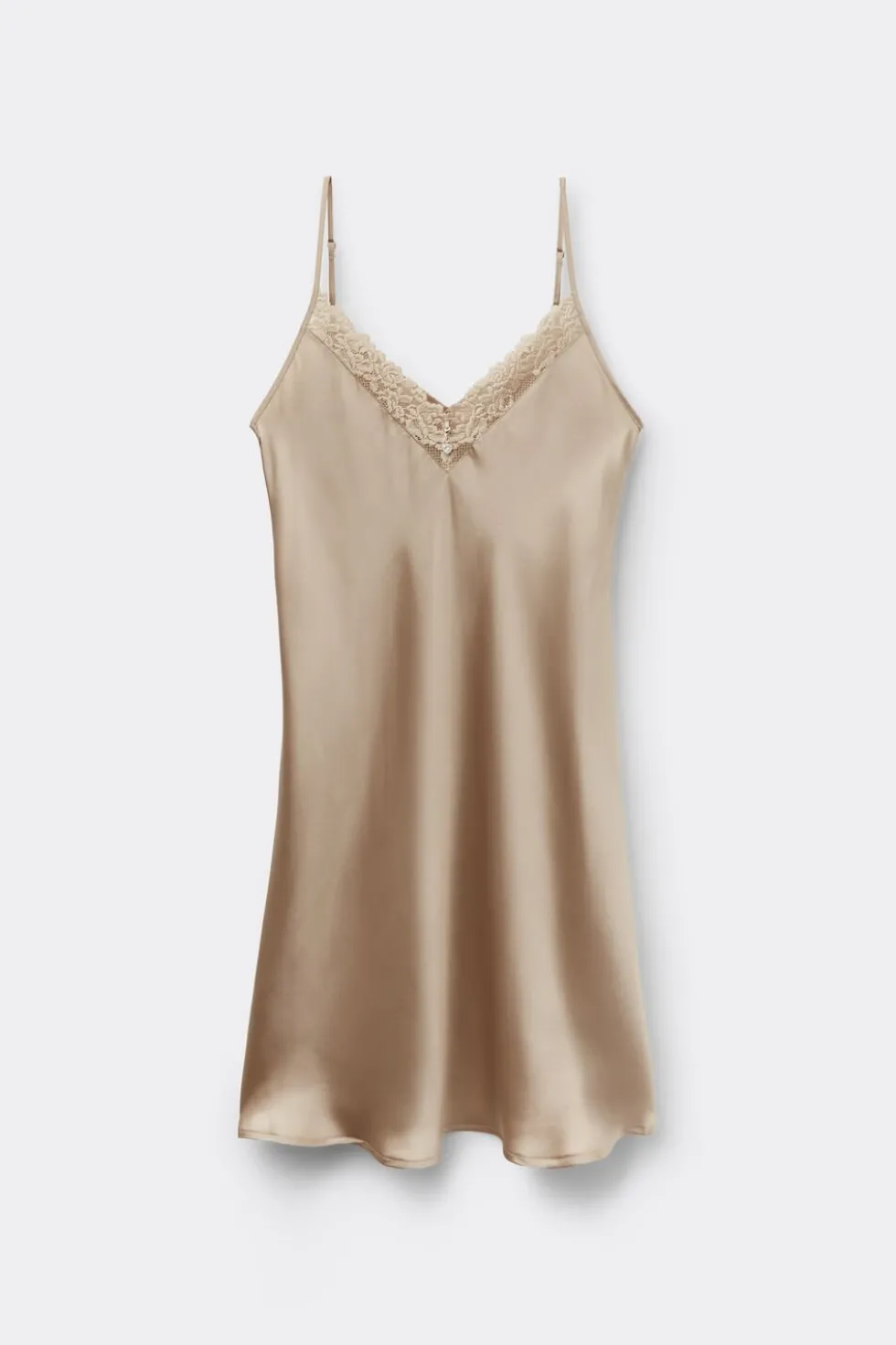Silky Flowers Silk and Lace Chemise