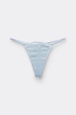 Silky Flowers Silk and Lace String Thong