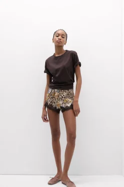 Simply Iconic Animal Print Viscose Satin Shorts