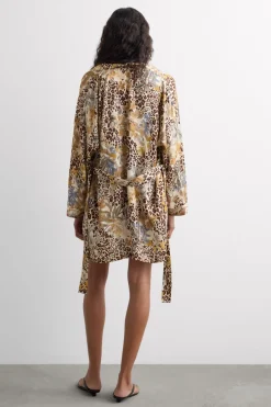 Simply Iconic Animal Print Viscose Satin Kimono