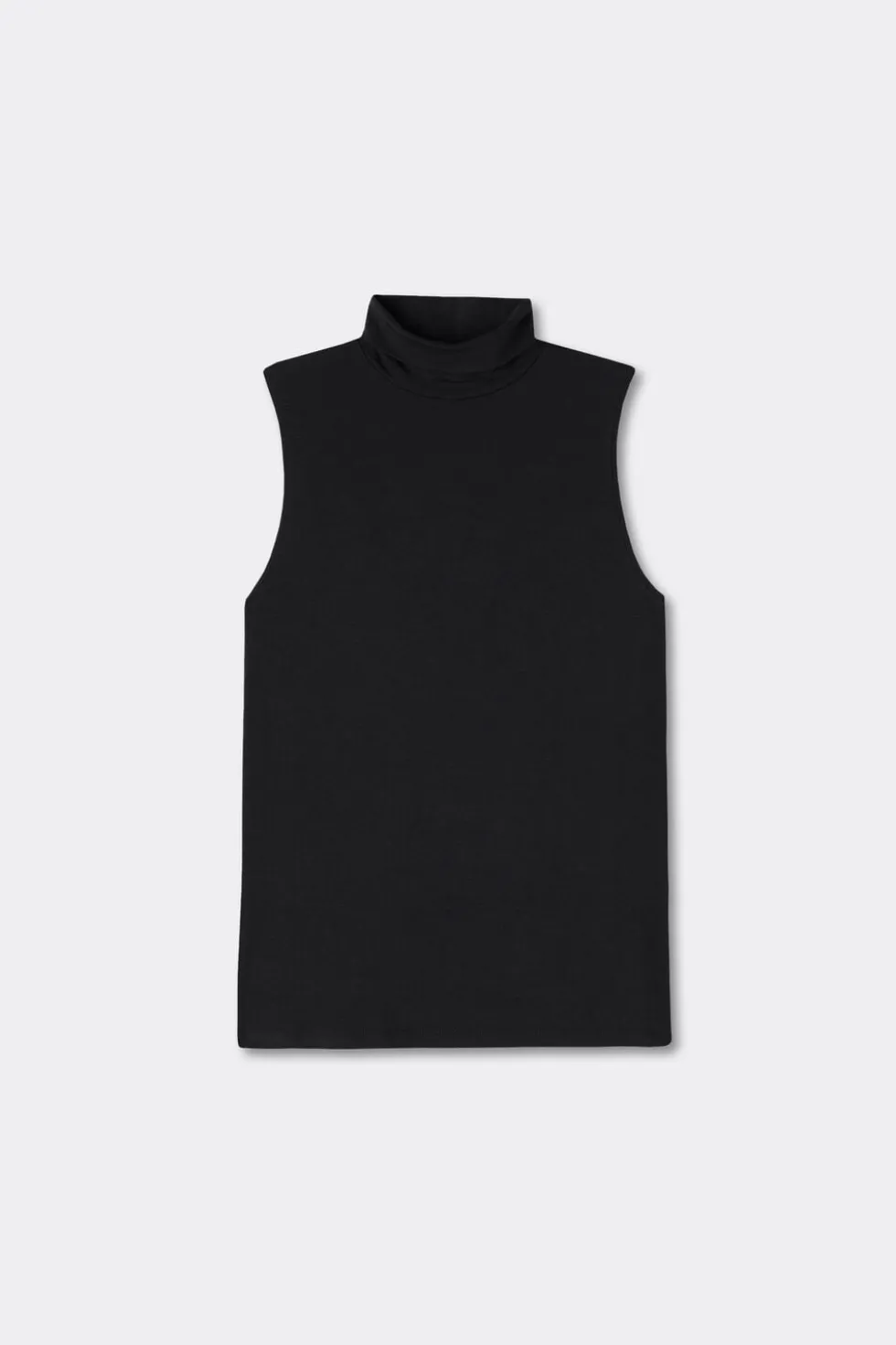 Sleeveless Turtleneck Micromodal Shirt