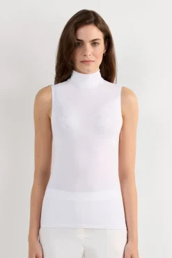 Sleeveless Turtleneck Micromodal Shirt