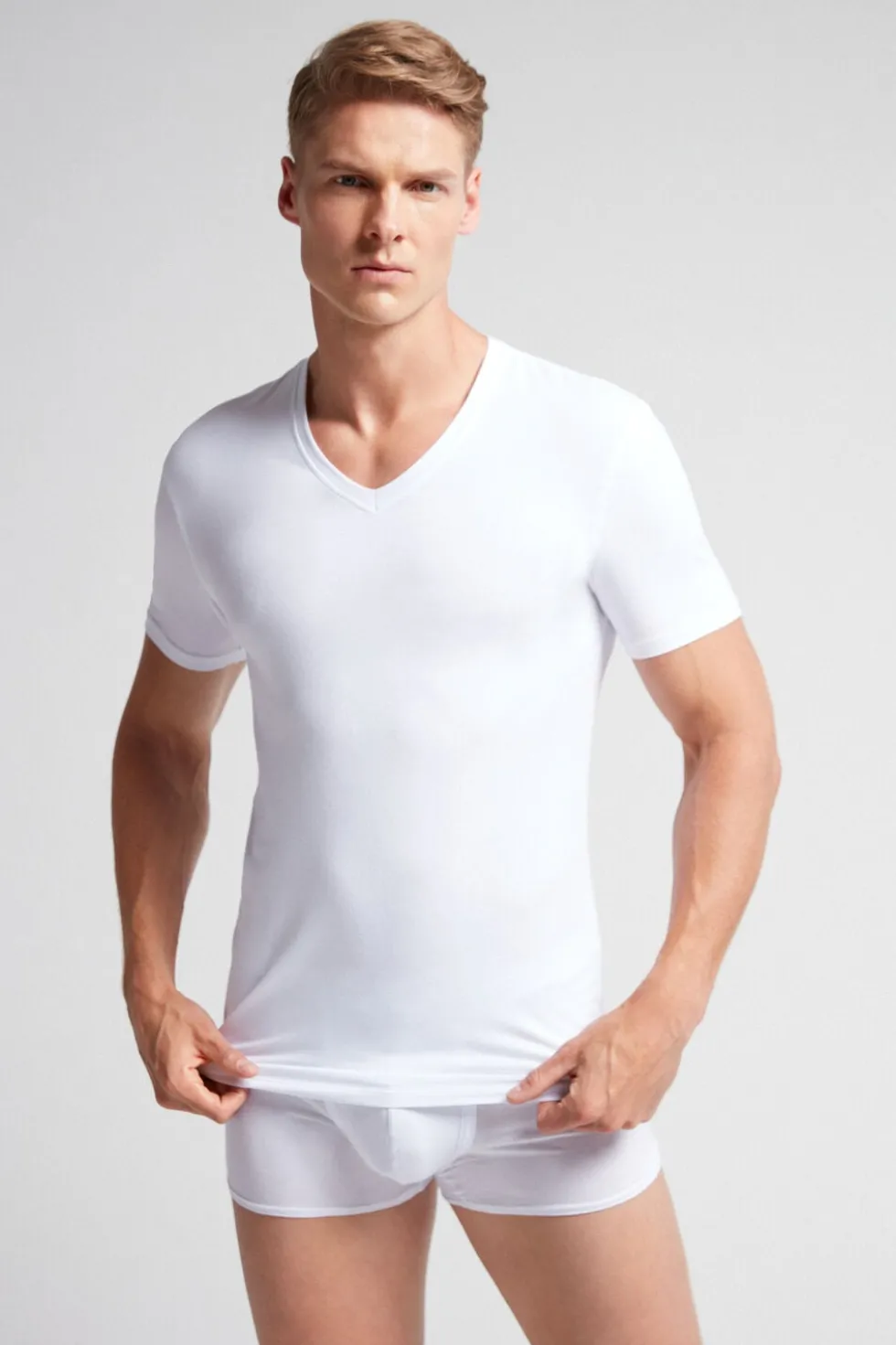 Stretch Superior Cotton V-Neck T-Shirt