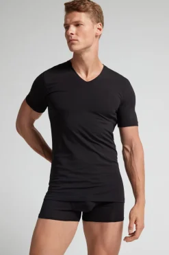 Stretch Superior Cotton V-Neck T-Shirt