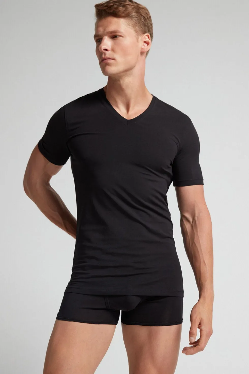 Stretch Superior Cotton V-Neck T-Shirt