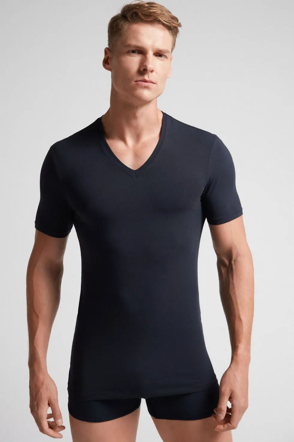 Stretch Superior Cotton V-Neck T-Shirt
