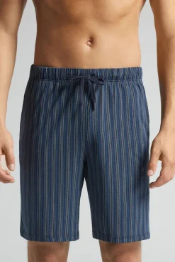 Stripe Print Cotton Shorts