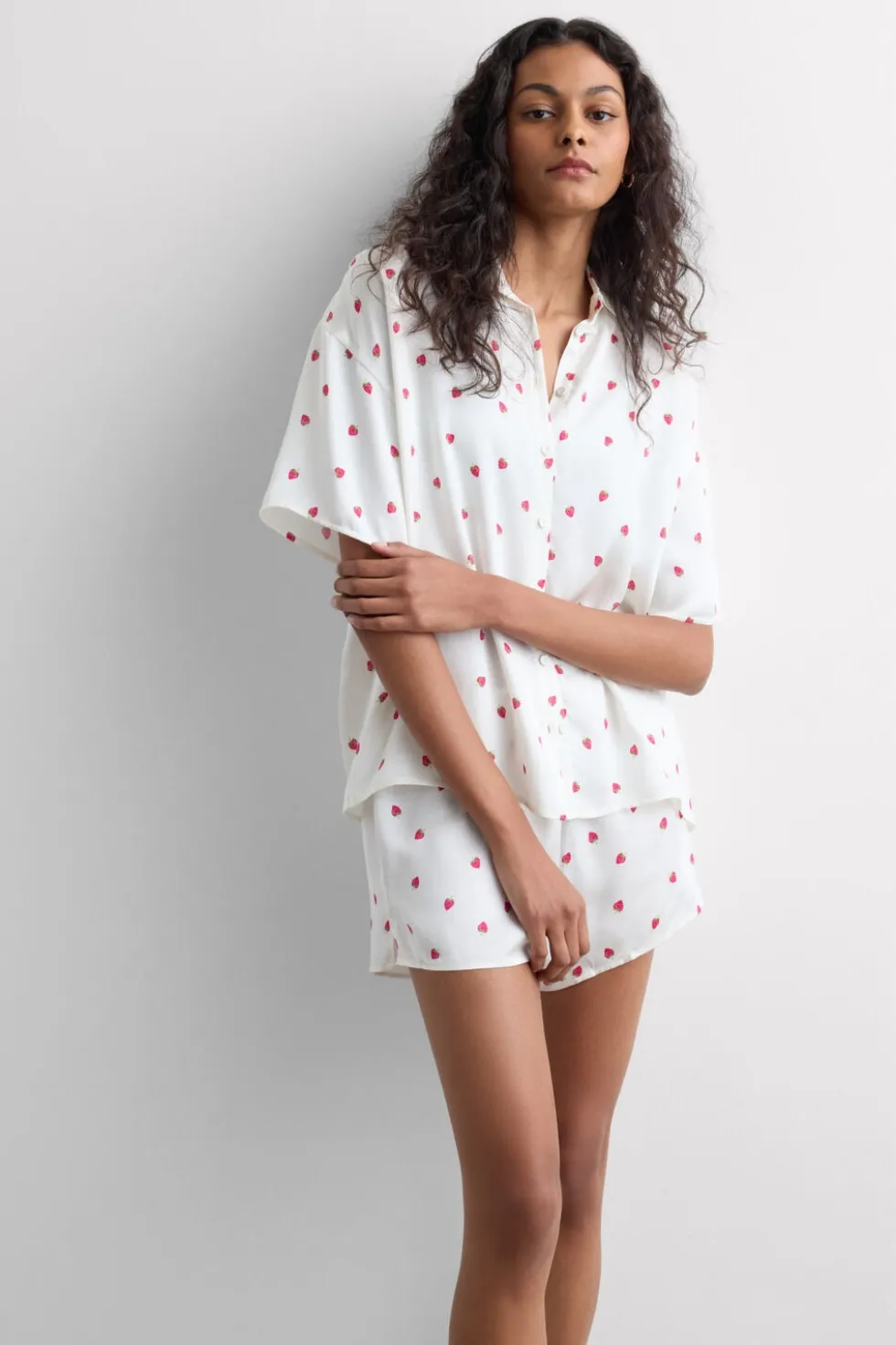 Sweet as a Berry Viscose Satin Short Pajamas