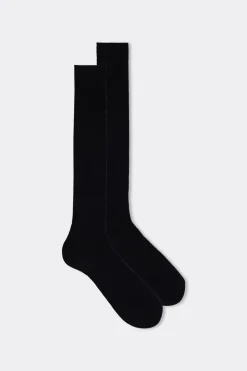 Tall Ribbed Egyptian Cotton Socks