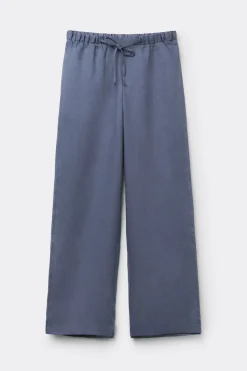 The Pure Linen Full Length Drawstring Pants in Linen Fabric